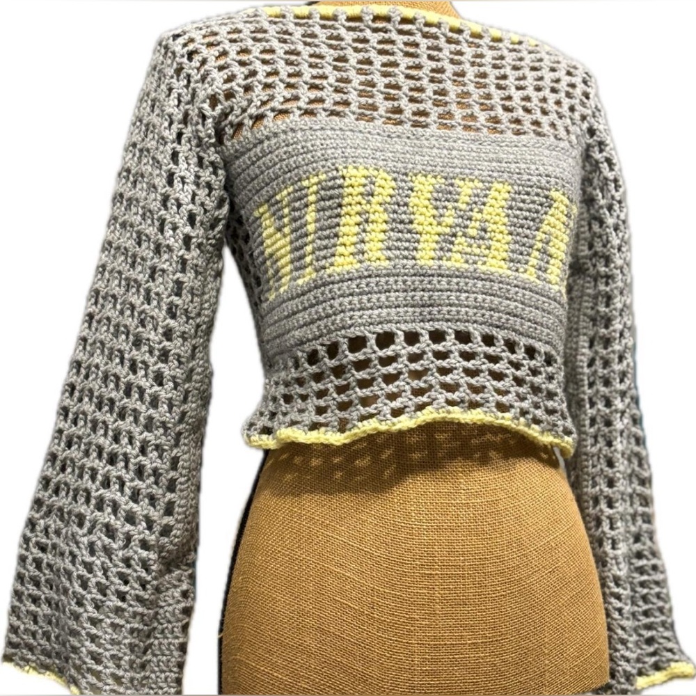 Gray and Yellow Women's Sweater